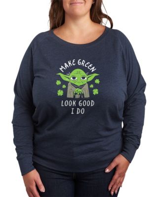Plus Size Make Green Look Good Yoda Graphic Sweatshirt