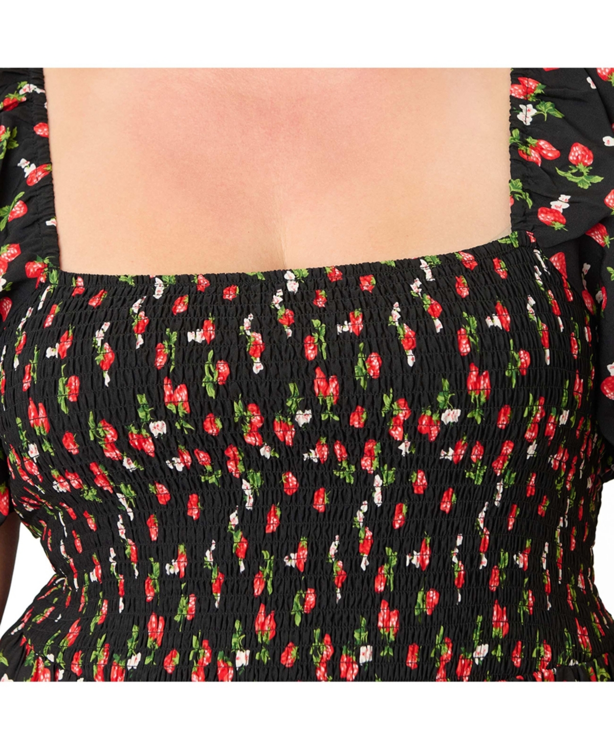 Unique Vintage Plus Smocked Bodice Midi Dress