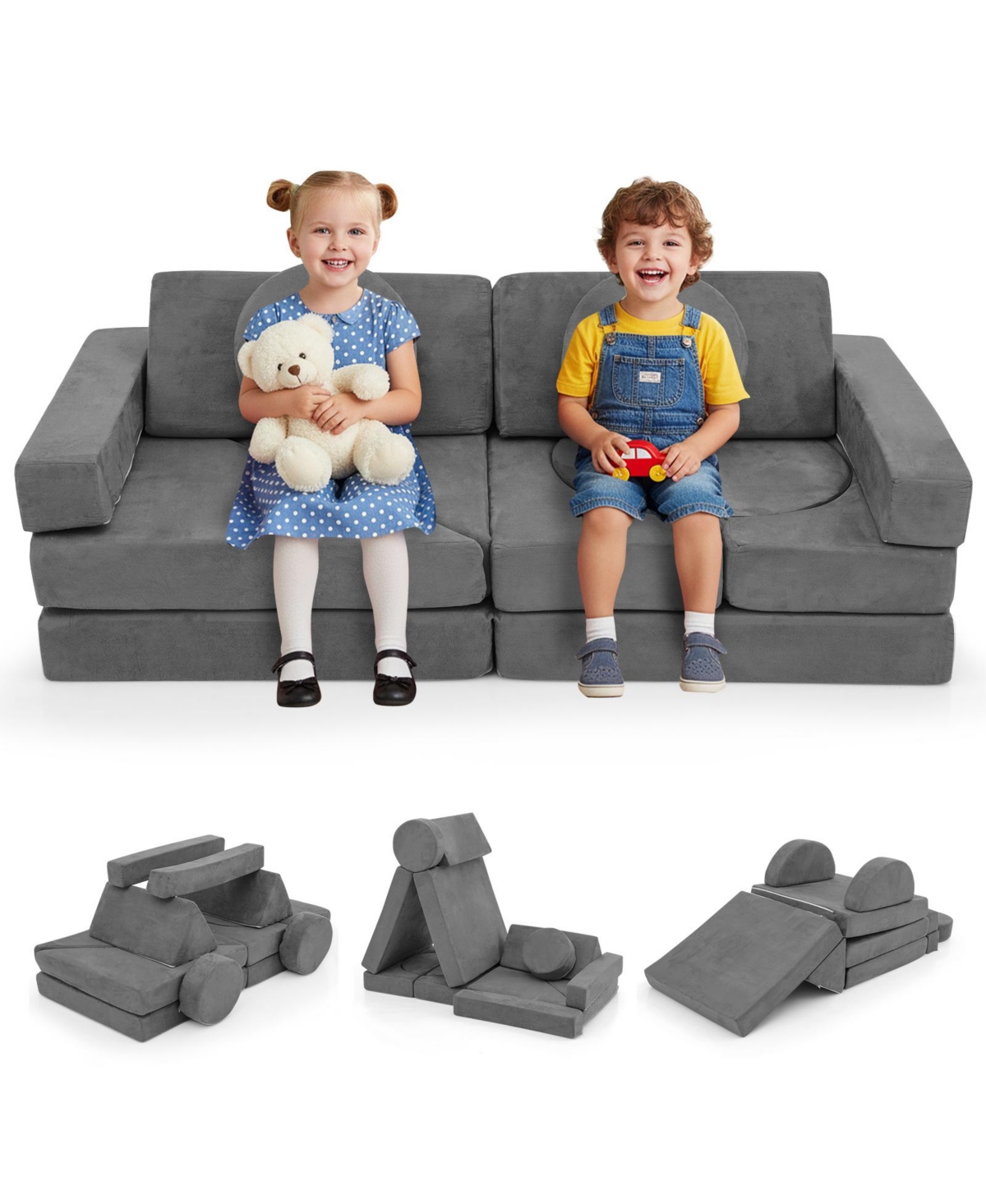 Slickblue 14 Piece Foam Modular Feature Play Couch Set
