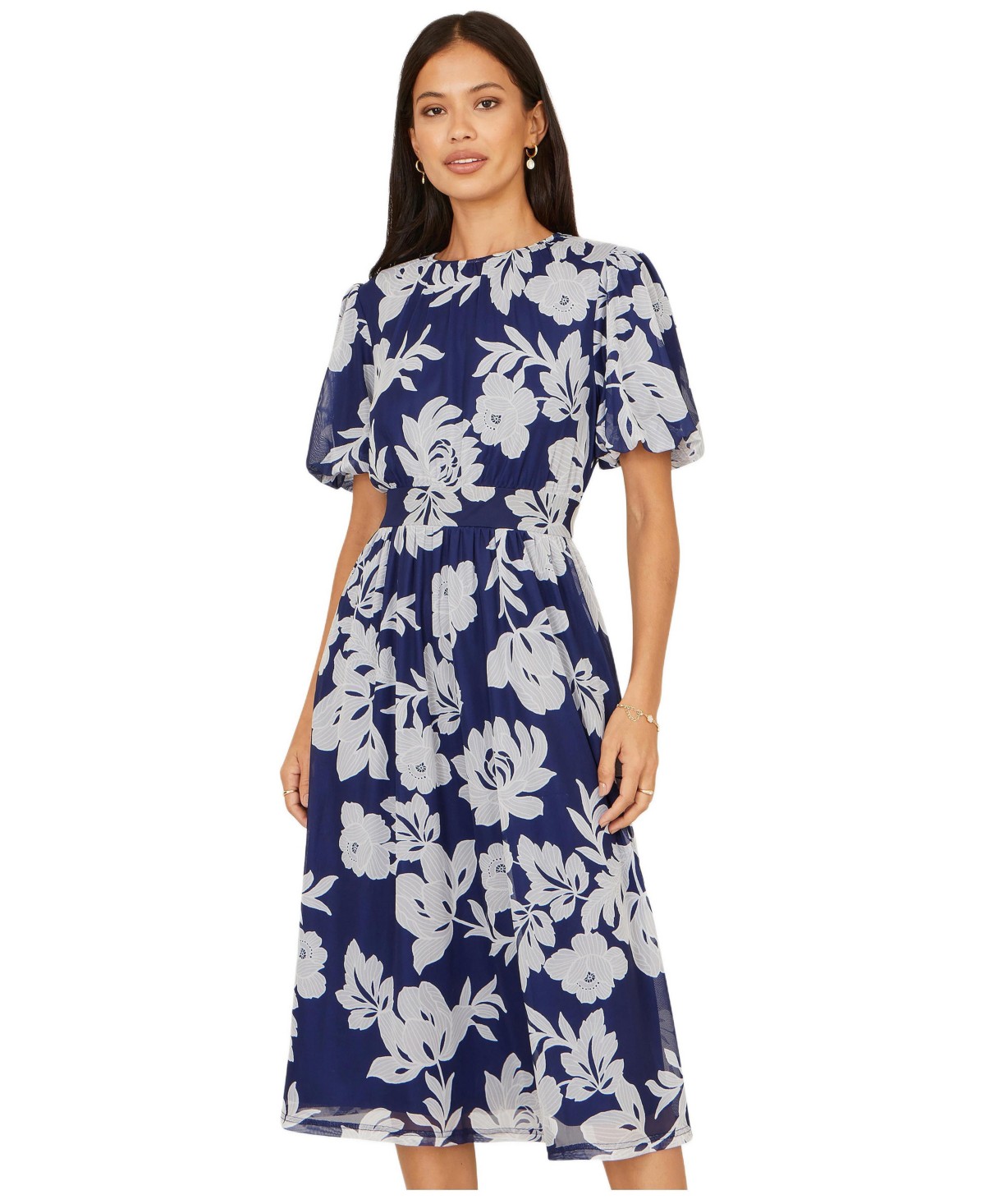 Женские платья Yumi Women's Flower Stretch Mesh Midi Dress — фото 1