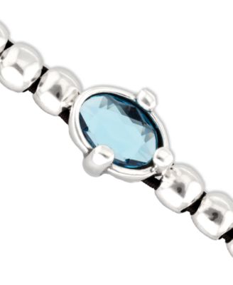 Blue Faceted Crystals Elastic Bracelet