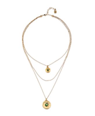 Two Eye Charms with Triple Necklace