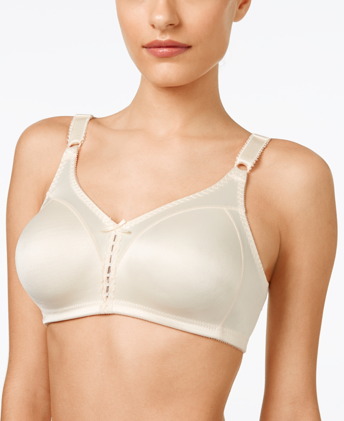 Bali Double Support Tailored Wireless Lace Up Front Bra 3820