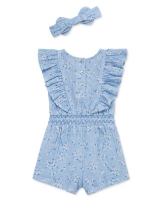 Baby Girls' Bouquet Romper & Headband, 2-Piece Set