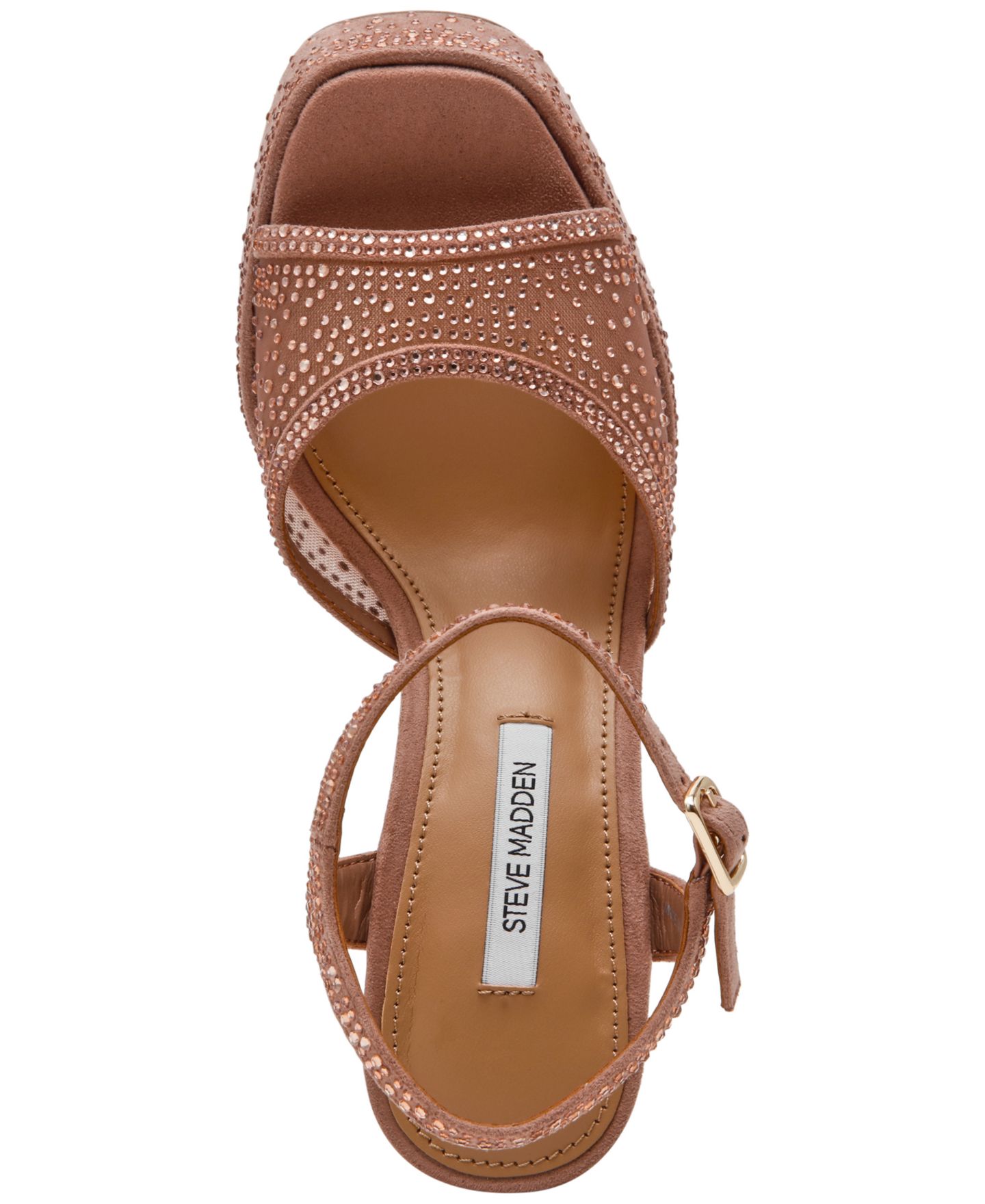 Женские сандалии Steve Madden Liandra-Rhinestone Two-Piece Platform Dress Sandals, цвет: Мокко — фото 4