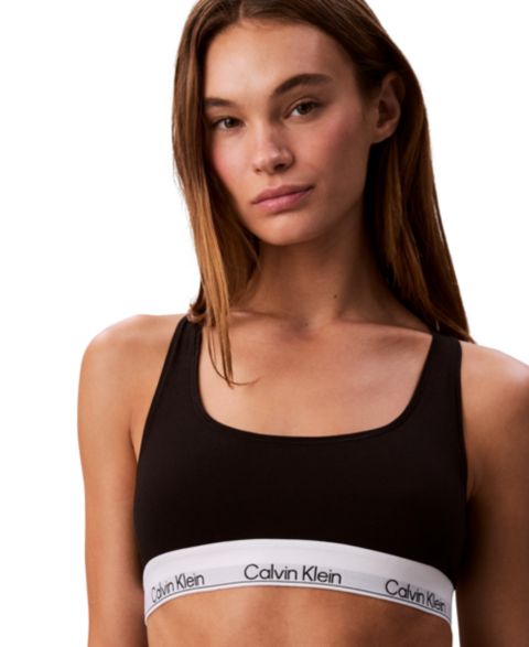 Бралетт Icon, мягкая чашка, борцовская спина, хлопок — Calvin Klein, цвет: Чёрный