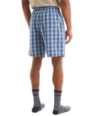 Men's Elastic-Drawstring Plaid Pajama Shorts