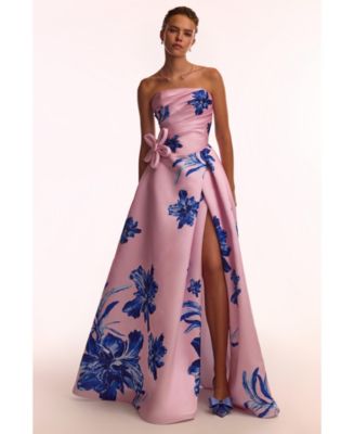 white christmas dresses Baby Pink and Sky Blue Color Gradient Gown with Detachable Belt. –  www.liandli.in main image 0