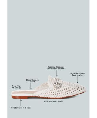 Women's Roboma Metallic Woven Diamante Mules