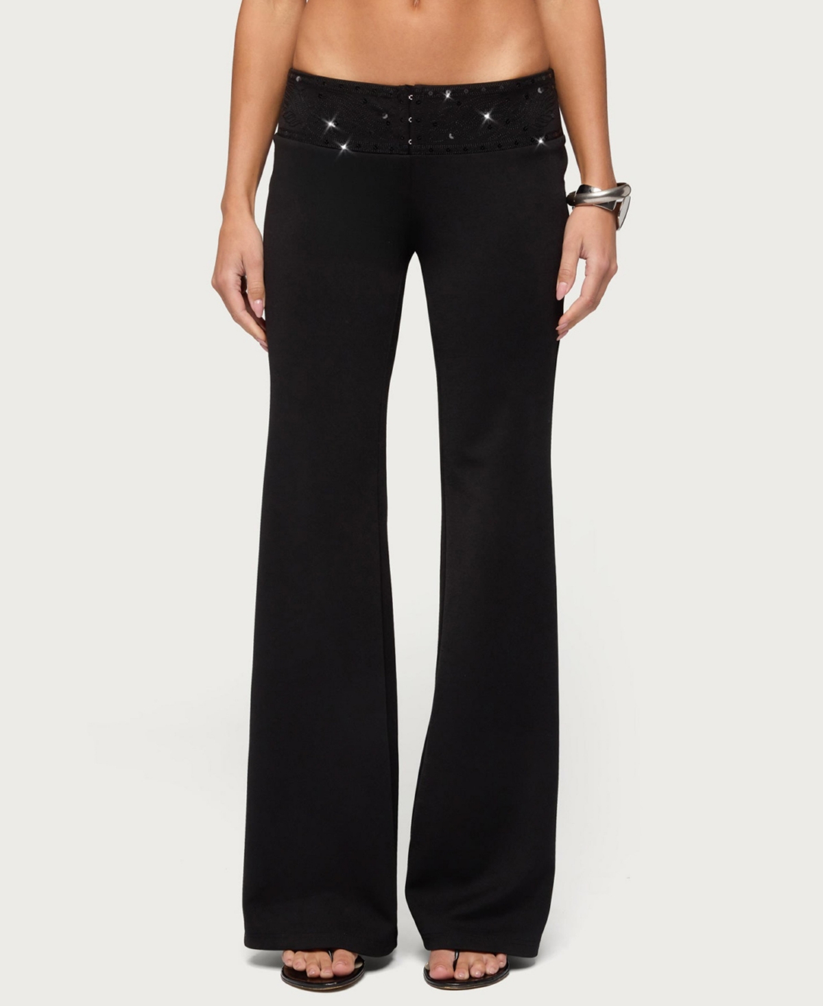 Edikted Women's Katalia Sequin Flared Pants