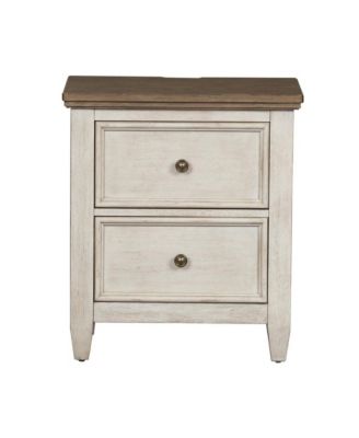 2 Drawer Night Stand w/ Charging Station