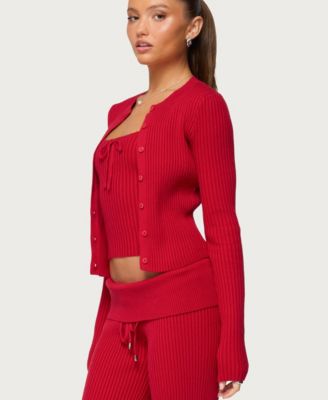 Women's Adannah Ribbed Knit Button Up Cardigan
