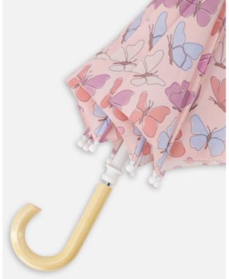 Girl's Umbrella Butterfly Print