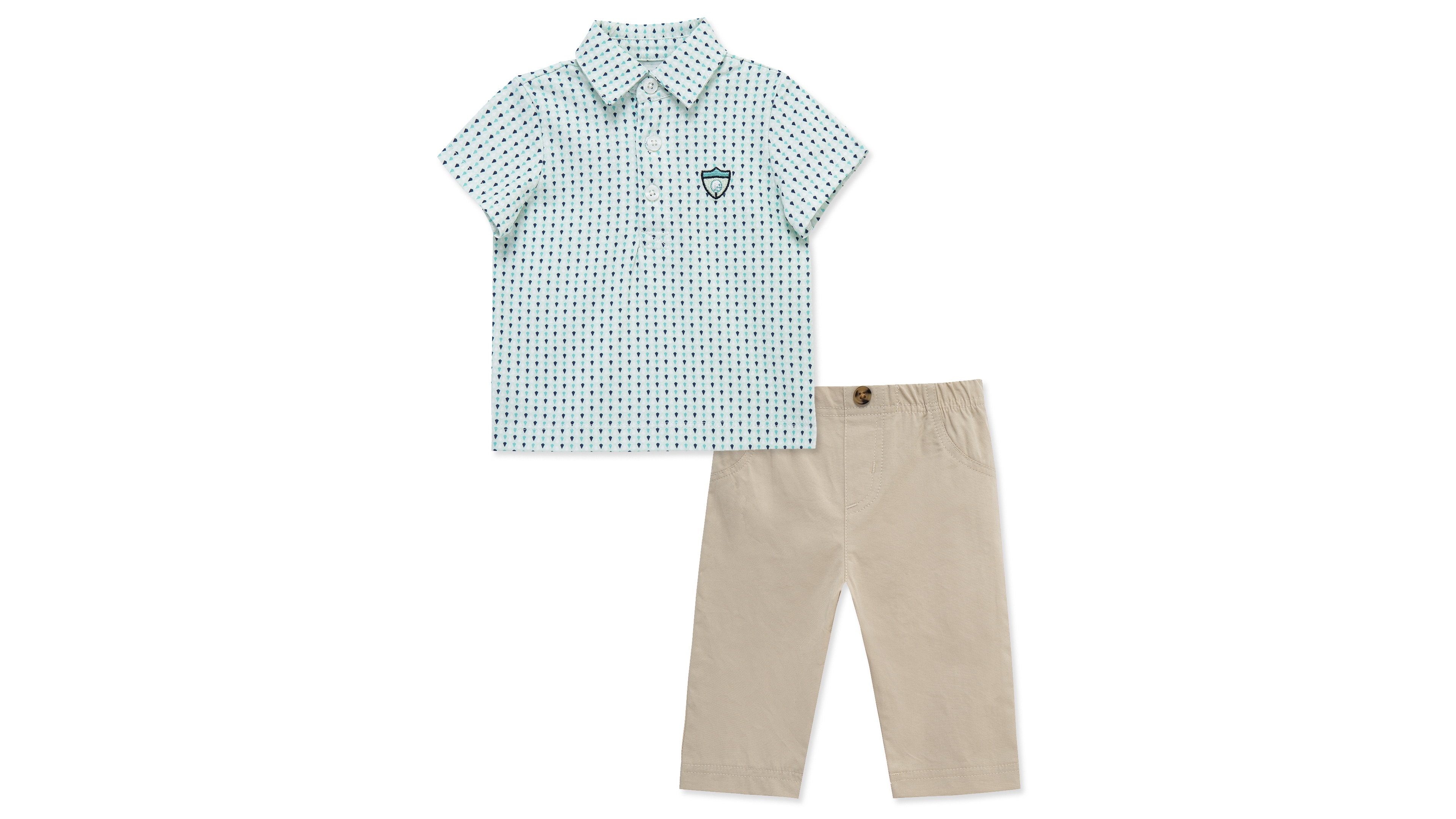 Little Me Baby Boy's Polo Neck Shirt & Pants, 2-Piece Set