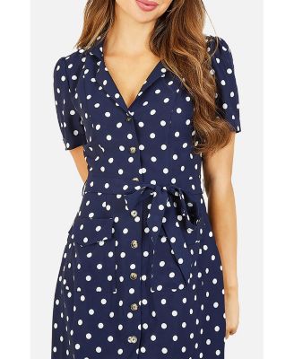 Women's Retro Shirt Polka Dot Dress