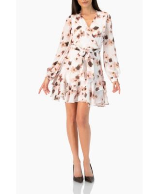 Women's Ruffled Skirt Short Floral Print Dress