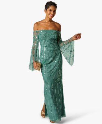 Women’s Beaded Off-Shoulder Long Dress