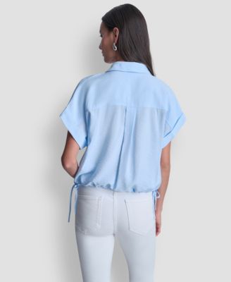 Women's Short-Sleeve Button-Down Top