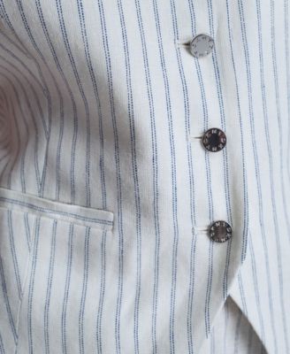 Women's Striped Sleeveless Button-Down Vest