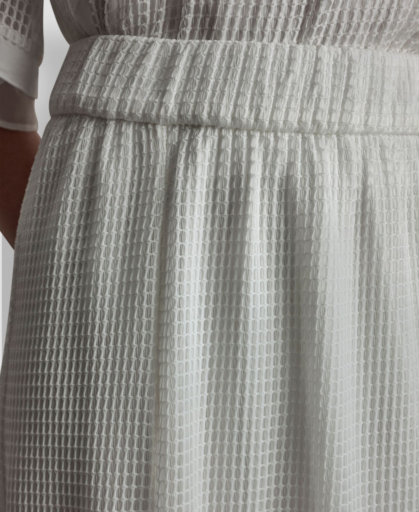 Женская юбка DKNY Layered Window Pane Ankle, цвет: Слоновая кость — фото 4