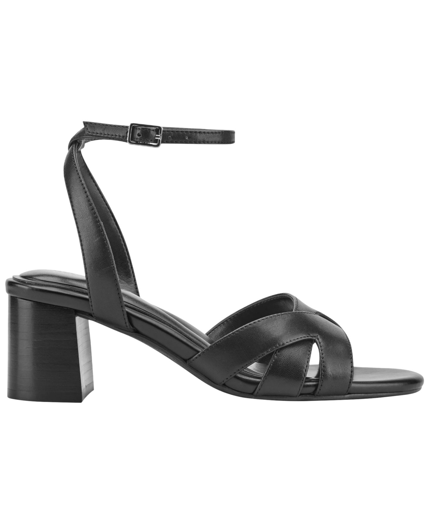 Женские сандалии Easy Spirit Delicia eFlex Leather Block Heel Dress Sandals, цвет: Чёрный кожаный — фото 2