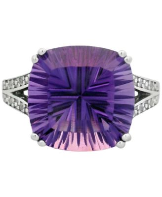 Amethyst (6.50 ct. t.w.) & White Topaz (0.08 ct. t.w.) Ring in Sterling Silver