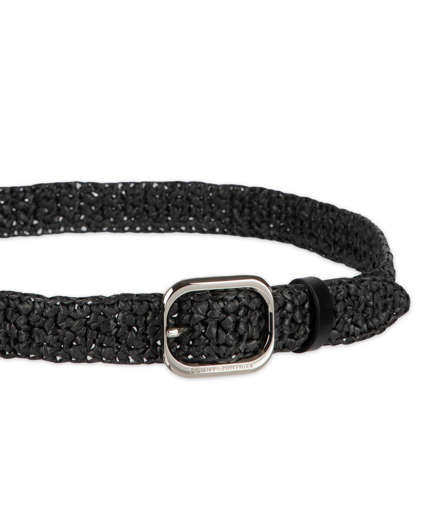 Женский ремень Tommy Hilfiger Fully Adjustable Casual Crocheted Belt, цвет: Чёрный — фото 5
