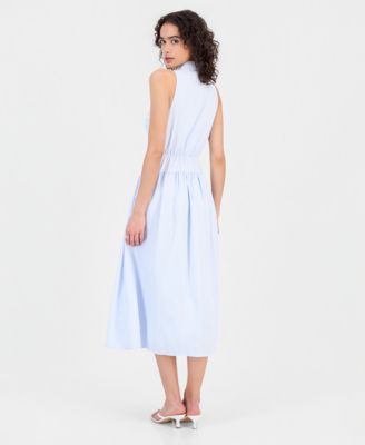 Women's Striped Sleeveless Shirt Dress 