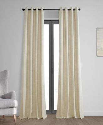 Grommet Thermal Cross Linen Weave Blackout Curtain