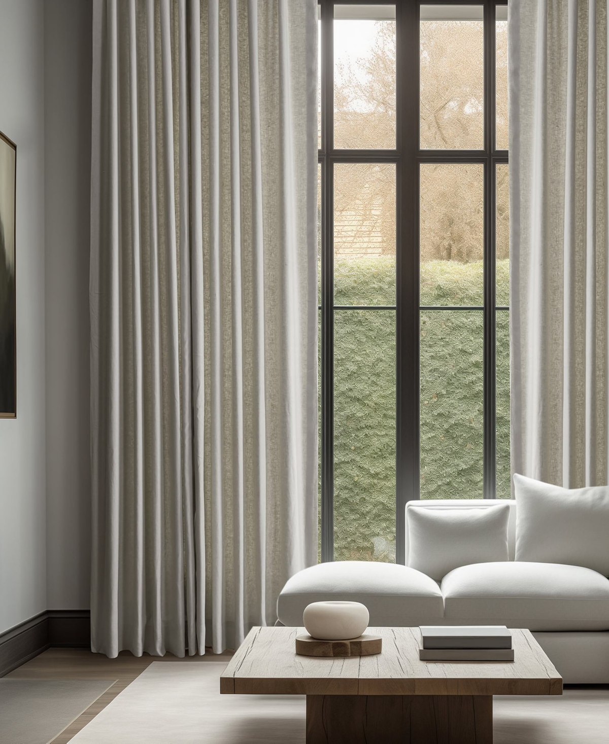 Half Price Drapes Fresh Khaki French Linen Room Darkening Curtain