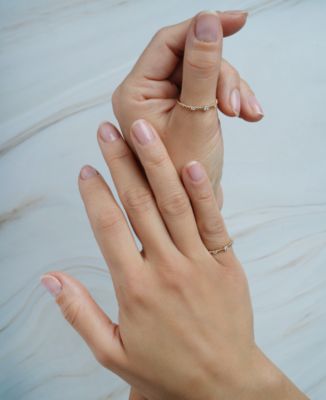 Diamond Beaded Narrow Stack Band (1/10 ct. t.w.) in 10k Gold or 10k White Gold