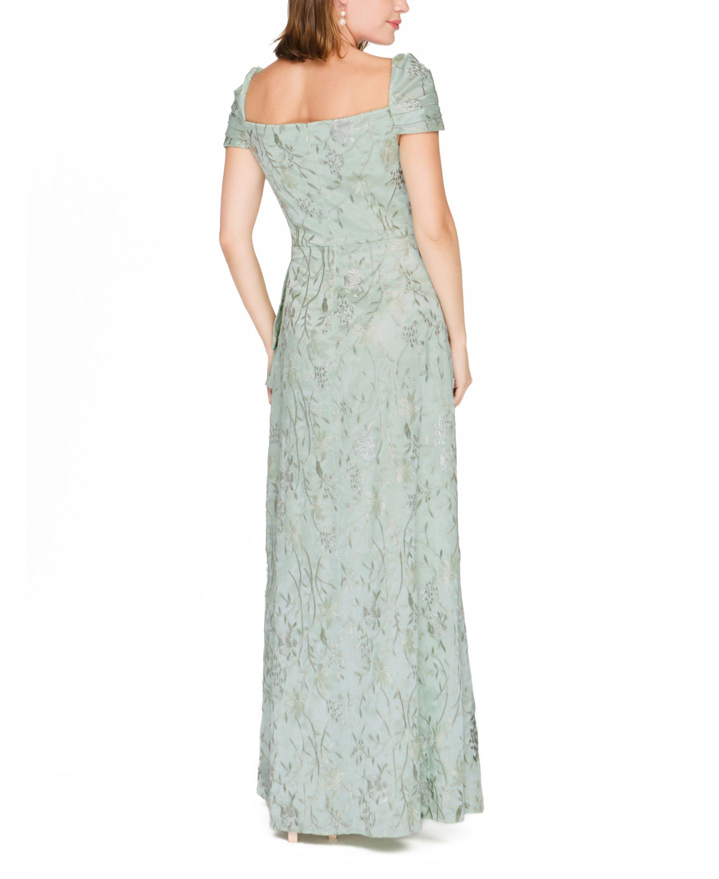 Женское платье JS Collections Sweetheart Neck Cascade Detail Gown, цвет: Морская пена — фото 4