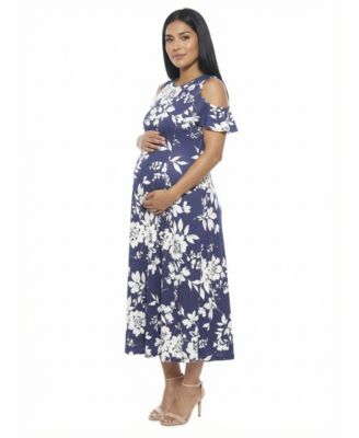 Women's and Plus Size Maternity Ruffle Maxi Dress