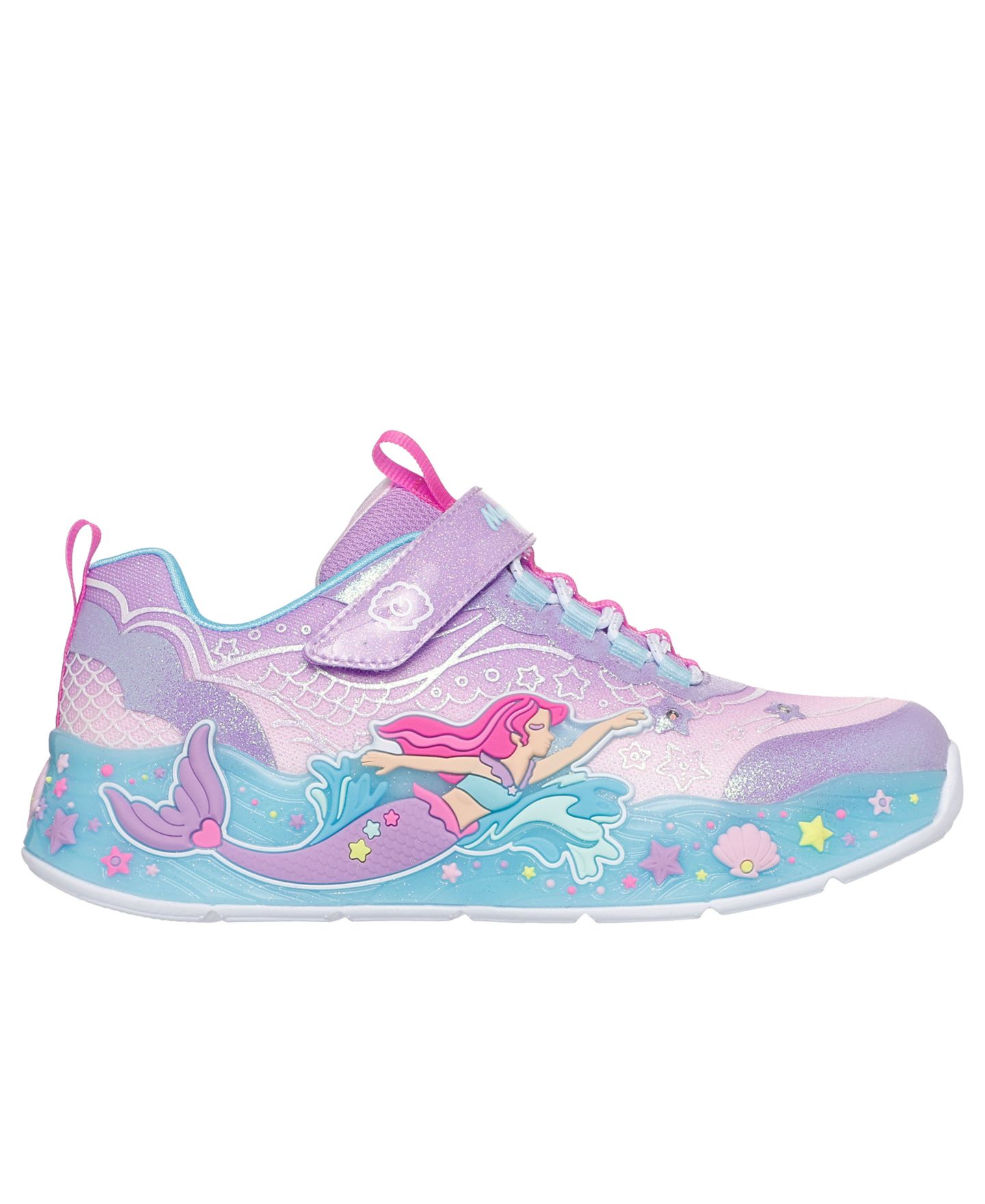 Детские кроссовки Skechers S-Lights Mermaid Dreams со светом для девочек, Finish Line, цвет: Разноцветный — фото 2