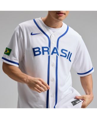 Men's White Brazil Baseball 2026 World Baseball Classic Stadium Jersey