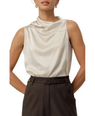 Women's Asymmetric Silk Charmeuse Sleeveless Top