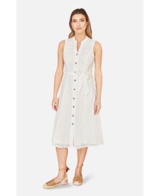 Women's Broderie Anglaise Cotton Shirt Dress