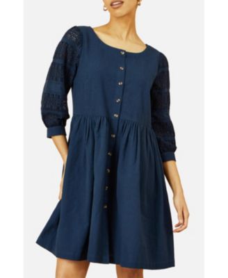 Women's Broderie Anglaise Puff Sleeve Dress