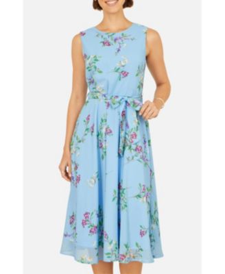 Women's Floral Print Midi Skater Dress