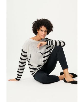 Women's Abstract Open Knit Sweater
