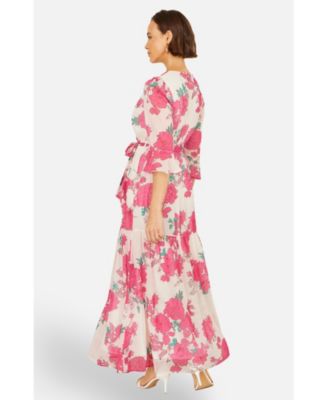 Women's Blossom Print Maxi Wrap Dress