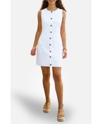 Women's Viscose Button Detail Shift Dress