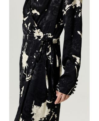 Women's Printed Wrap Maxi Dress