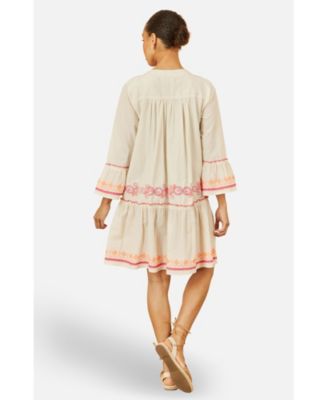Women's Embroidered Cotton Tunic Dress