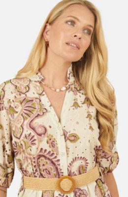 Women's Broderie Anglaise Cotton Midi Dress