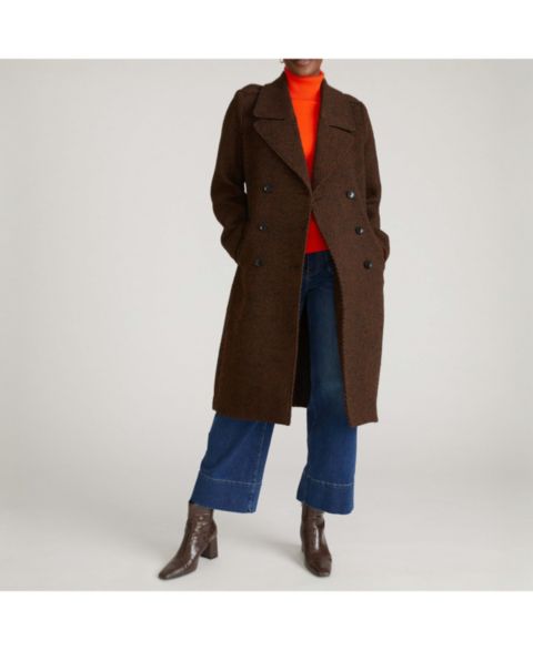 Женское пальто Universal Standard Plus Size Callaghan Wool, цвет: Чёрный / Коричневый