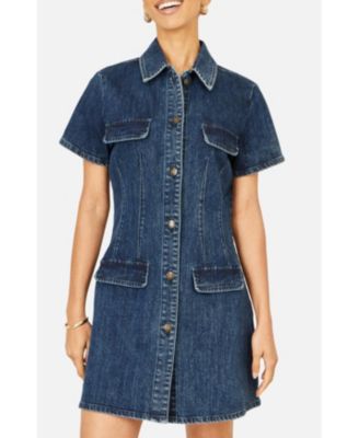 Women's Denim Stretch Shirt Dress