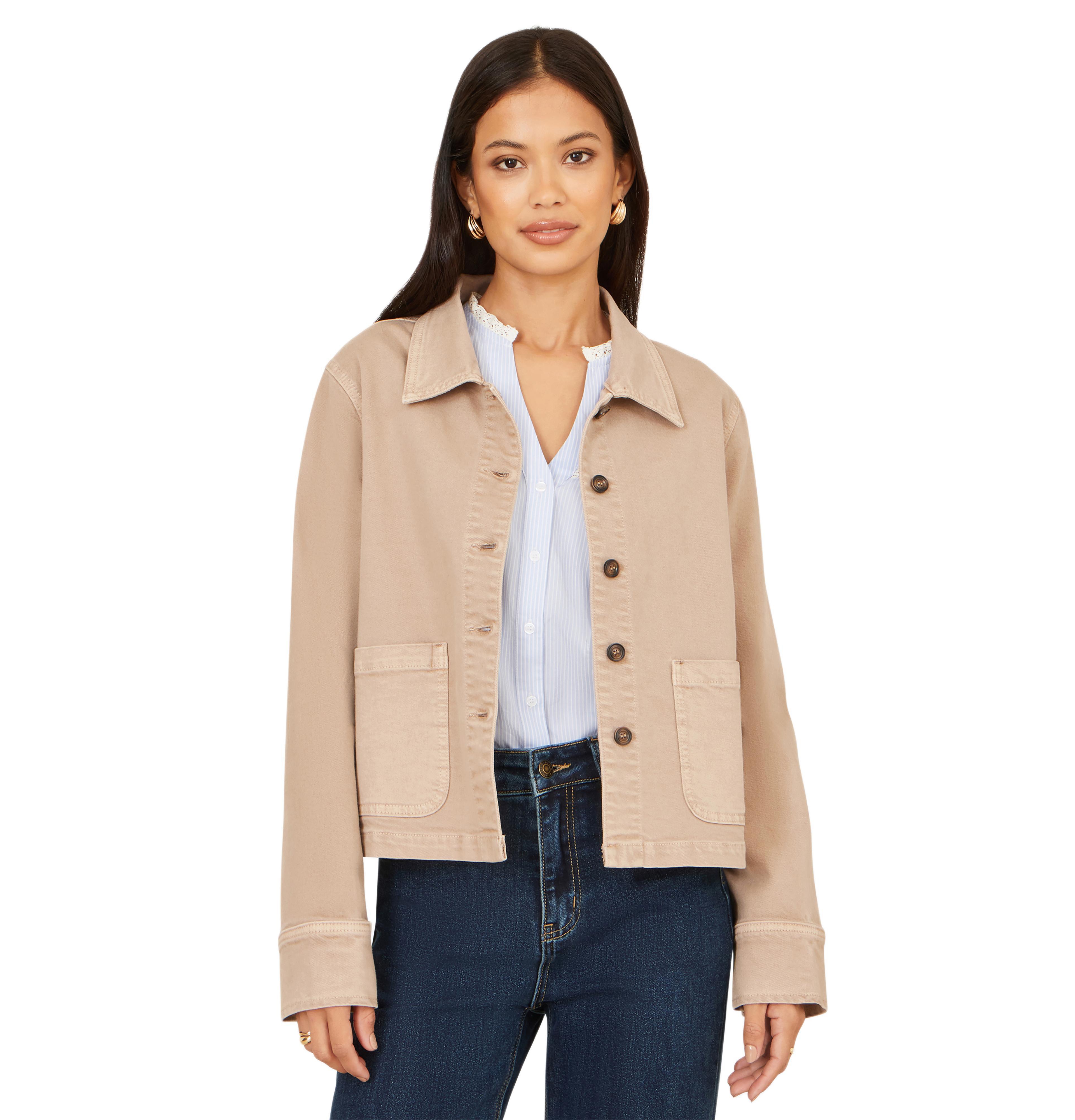 Yumi Women's Canvas Patch Pocket Jacket