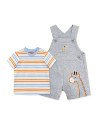 Baby Boys' Giraffe Printed Shortall and Short-Sleeve T-Shirt, 2-Piece Set