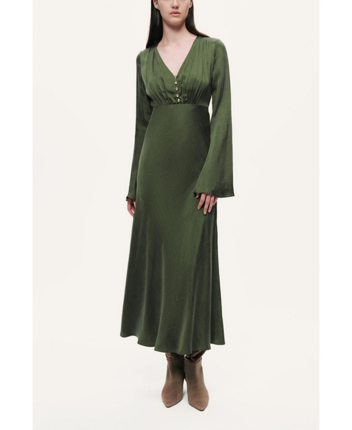 Nocturne Women's Crystal-Button V-Neck Maxi Dress